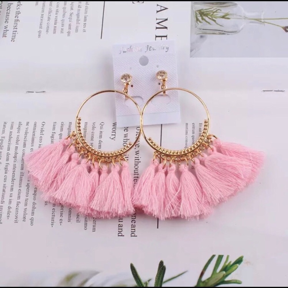 CLIP ON Fashion Bohemian Tassel Clip On Earrings